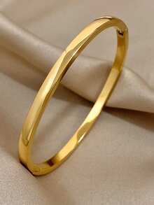 女士厚款镀金手镯，女士不锈钢手镯，女士宽手镯，日常派对首饰套装，万圣节圣诞节礼物 - 彩色 - 查看 15