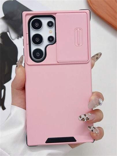 Shockproof Armor Hard Matte Phone Case Compatible With Samsung Galaxy S25 S24 Plus S23 S22 Ultra A55 A15 5G 4G Luxury Full Protective Phone Shell Bumper With Slide Camera Lens Cap Cover