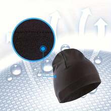 1pc Solid Color Street Style Nylon Skull Print Unisex Beanie Hat, Suitable For All Seasons, Sports & Casual Wear, Great Gift Choice - Tilbe Print - View 2