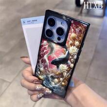 Funda para teléfono con diseño de bloques en blanco y negro con el símbolo de Piscis, compatible con las series 16 Pro, 16, 15 Pro, 14, 14 Plus, 13, 13 Pro, 12 Pro y 12 Pro. Diseño a prueba de golpes con cobertura total, orificio grande, marco liso y brillante, y detalles prominentes. - Negro - Ver 3