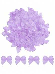 100Pcs Mini Ribbon Bow 1" Mini Fabric Satin Ribbon Flower Bows For Craft DIY Sewing Wedding Birthday Party - Multicolor - View 10