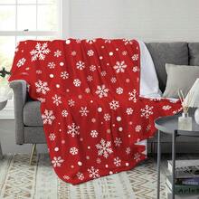 1 pieza Manta con tema de copos de nieve navideños, cálida, suave, ligera, manta de franela lavable a máquina, adecuada para sofá, cama, viaje, camping, sala de estar, oficina, sofá, silla y cama, ¡para uso durante todo el año!