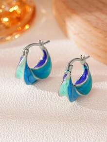 1 对华丽环形耳环，适合女士结婚周年纪念订婚派对珠宝情人节礼物 - 1# - 查看 17