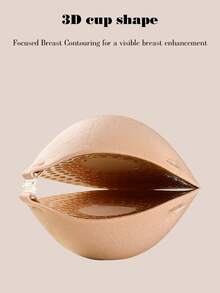 1pc 5cm Thick Invisible Bra (With Non-Slip Shoulder Straps) / Bust Enhancing / Lifting, Suitable For Strapless Dresses, Enhances Cleavage, Lifts And Shapes Small Bust, Strapless Bra, Evening Gowns, Wedding Dresses - Apricot - View 5