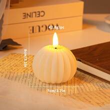1 pieza de velas decorativas electrónicas, accesorios de decoración de fotos, luces de velas LED simuladas para cumpleaños, graduaciones y bodas. - Beis - Ver 7