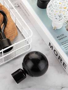 1pc High-Quality Curtain Rod - Fits Windows 47 Inches To 200 Inches, Large Modular Curtain Rod, Adjustable, Seamless Appearance - Premium Solid Aluminum End Caps - Light Black Finish, Suitable For Windows With Ball-Shaped Bases, Includes All Hardware Accessories. Bathroom Decor - Multiple Styles - View 4