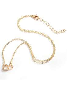 Heart-Shaped Minimalist Clavicle Chain Necklace, Jewelry Gift For Her