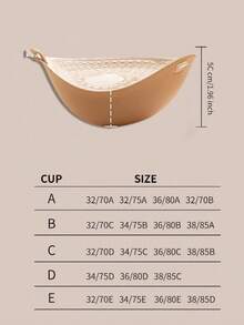 1pc 5cm Thick Invisible Bra (With Non-Slip Shoulder Straps) / Bust Enhancing / Lifting, Suitable For Strapless Dresses, Enhances Cleavage, Lifts And Shapes Small Bust, Strapless Bra, Evening Gowns, Wedding Dresses - Apricot - View 6