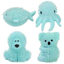 1/4/8 pezzi Palline sensoriali colorate a forma di animali, giocattoli a simulazione di animali con peli lunghi, giocattoli antistress, giocattoli carini a forma di animali come bomboniere, giocattoli antistress e sensoriali per borsette, bomboniere, giocattoli da schiacciare, giocattoli fidget, regali per feste di compleanno, riempitivi per sacchetti regalo, riempitivi per piñata, per Natale, Ognissanti, San Valentino, Capodanno, regali per carnevale, colore casuale