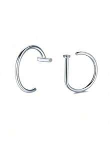 1 Stück/2 Stücke Fake Nasenring Faux Piercing Schmuck 8 mm Fake Nasenring Hoop für Faux Lippe Septum Nasenring Set Fake Lippring Lippennagel Neu Keine Perforation erforderlich - Verschiedenfarbig - Übersicht 4