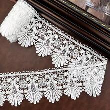 3.74 英寸宽镂空巴洛克复古精致蕾丝花边 - 精致优雅的刺绣缎带装饰，5/3/1 码，适用于缝纫、DIY 服装、窗帘、室内装潢、家居装饰 - 白色 - 查看 3