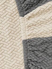 1pc Striped Patchwork Chair Cover, High Stretch Simple Dust-Proof Anti-Fouling Anti-Cat Claw Chair Slipcover, Suitable For Study Room Chair