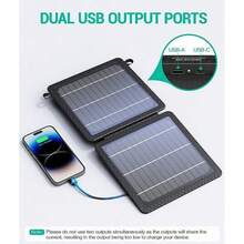 10W Solar Charger, IP65 Waterproof, Foldable With Dual USB Outputs (5V/2A Max) Compatible With IPhone, IPad, Sasung, And More. Ideal For Outdoor Use.