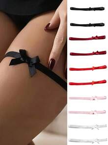 Dây nịt tất co giãn, kiểu dáng Y2K dễ thương với nơ đen thanh lịch, chất liệu co giãn, không giặt được, thích hợp cho các hoạt động hàng ngày, đám cưới, hẹn hò, tiệc tùng, đi biển, cuộc sống về đêm, cuối tuần thư giãn và các dịp khác. - Nhiều màu - Xem 1