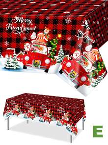 1pc Christmas Disposable TableCloths Table Cover Plastic,Christmas Party Tablecloth,54 * 108inch,Rectangular Tablecloth,Red Gingerbread Man, Great For Kitchen And Restaurant Holiday Decorations - Buffalo Plaid Snowflake Deer Christmas Tree Rectangular Tablecloth For Christmas Party Tablecloth Restaurant Holiday Christmas Table Decorations