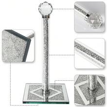 Silver Paper Towel Holder With Crystal Base -2lbs Weighted Countertop Dispenser For Kitchen/Bathroom, Sparkling Diamond Decor,Perfect Christmas Gift - 銀色 - 查看 5