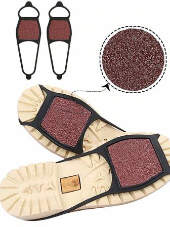 1/2件户外粗沙防滑鞋套，城市雪地冰路防滑鞋套，简约城市生活