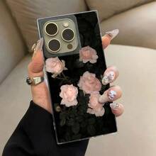 Funda rosa con diseño de cuadrícula West Highland New Cube con orificio grande y ángulo recto. Compatible con teléfonos móviles 16/15/14/13/12 Pro, 14, 15, 16 Plus y 12 Pro. Acabado brillante, anticaídas y protectora. Ideal para cumpleaños y fiestas. - transparente - Ver 5
