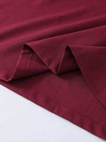 Elegant Moroccan Traditional Style Muslim Men's Kaftan Robe Gandoura Middle Sleeve Thobe For Prayer Traditional Islamic Weddings Wear Festivals Cultrual Clothing North Africa Traditional Islamic Long Robe - Red - View 8