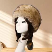 Winter Warm Hat For Women Soft Touch Fur Winter Hat Warm Skiing Hat For Cold Weather Headcover - A - 查看 2