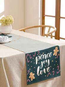 1 pieza Camino de mesa de lino con estampado navideño, adecuado para fiestas, cumpleaños, cenas, decoración de mesa de cocina y comedor, cubierta para mueble de zapatos, decoración del hogar para todas las temporadas