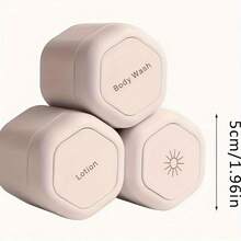 3 Silicone Magnetic Travel Bottle Set - Leakproof, Waterproof, Odorless, Rotary Lock Design, Suitable For Fitness, Hiking And Outdoor Activities, Christmas Gift - 白色 - 查看 5