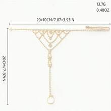 Elegant Multi-Layer Rhinestone Toe Ring Anklet Fashion Jewelry For Beach Holidays Foot Jewelry - 腳鍊 - 查看 5
