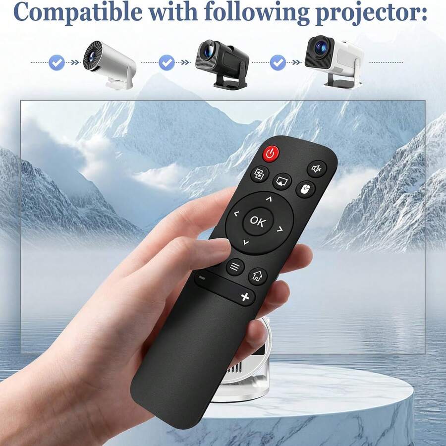 Control remoto de repuesto para mini proyector, compatible con Magcubic HY300Pro, HIPPUS HY300Pro, Aubor HY300Pro, Xgody HY300Pro, Maypug P1 Proyector portátil - Negro - Ver 1