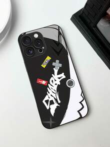 Fashionable Shark Logo Graphite Black Glass Material Phone Case Compatible With Apple 16 Pro Max/15 Pro Max/14 Pro Max/14 Plus/13/13 Pro Max/12 Pro/11 And Galaxy S25 Ultra/S24 FE/S24 Ultra/S23/S22/Note20 Ultra/A56/A55/A16/A54/J6, Redmi Note 14 Pro/13/12, Mi 14T Pro/13T Accessories - Black - View 6