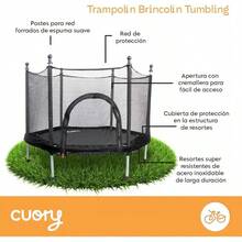 Trampolin para Niños Infantil con Red De  |   Brincolín para Niños para Fiestas Interiores y Exteriores |   Postes Protegidos Acolchados Cubiertos |   2 Colores - Negro - Ver 5