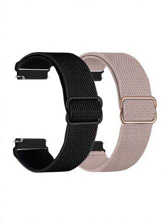 2 piezas/set Bucle solo de nailon elástico compatible con Samsung Galaxy Watch 6 5 4 de 40 mm y 44 mm, banda para Galaxy Watch 5 Pro de 45 mm/banda para Watch 6 4 Classic de 42 mm, 46 mm, 43 mm y 47 mm/Active 2 para hombres y mujeres, correa trenzada de nailon suave y elástica para 20 mm y 22 mm como regalo para estudiantes que regresan a la escuela