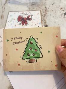 Set mit 6 Weihnachtskarten, Vintage handgezeichnete Weihnachtskarten Geschenkbox (mit Umschlägen), süße Feiertags-Karten, Designs beinhalten Schneemänner, Weihnachtsbäume, Lebkuchenmänner und Geschenke, geeignet für Jungen, Mädchen und Erwachsene.