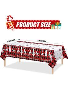 1pc Christmas Disposable TableCloths Table Cover Plastic,Christmas Party Tablecloth,54 * 108inch,Rectangular Tablecloth,Red Gingerbread Man, Great For Kitchen And Restaurant Holiday Decorations - Buffalo Plaid Snowflake Deer Christmas Tree Rectangular Tablecloth For Christmas Party Tablecloth Restaurant Holiday Christmas Table Decorations