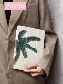 Ayotu 椰子树保护套适用于 iPad 10.2 英寸 2021/2020 iPad 第 9/8 代，兼容三星 Galaxy Tab A8 10.5 英寸 2022，兼容华为 Matepad 10.4/Tab，带笔架，支持自动睡眠/唤醒盖，时尚保护套 - 彩色 - 查看 2