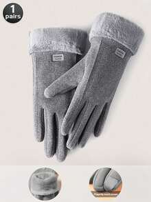 1 Đôi Găng tay cảm ứng ngoài trời ấm áp cho nữ, Găng tay dày chống gió, chống lạnh, mùa thu/đông - Nhiều màu - Xem 9