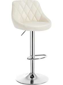 2er-Set Barhocker, Kneipenstuhl mit Rückenlehne, höhenverstellbar und drehbar, gepolsterter Samtsitz, rutschfeste Metallbasis, für Küche oder Hausbar, Dunkelgrau