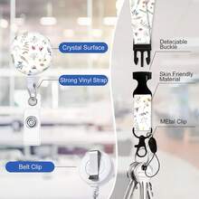 1 Conjunto (Clipe de Crachá + Porta-Cartão + Cordão) Porta-Crachá Azul, Carretel de Crachá com Cordão Retrátil, Acessórios de Assistente Médico com Cordão Destacável, Chaveiro Durável com Porta-Cartão Vertical e Etiqueta de Nome, Adequado para Enfermeiras, Professores, Estudantes, Escritório, Mulheres, Homens, Médicos, Funcionários, Presente do Dia da Enfermagem - Estetoscópio Azul