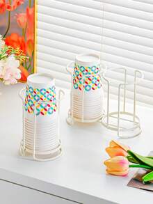 1 件豪华金属一次性杯架，适合家庭、咖啡厅和酒店使用的理想纸杯收纳盒 - 彩色 - 查看 4