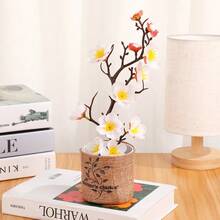 圣诞节、万圣节、情人节、节庆派对生日装饰。1件五盆蝴蝶兰盆栽仿真花摆件蝴蝶兰盆景办公室装饰仿真盆栽户外花园庭院绿植摆件 - 白色 - 查看 19