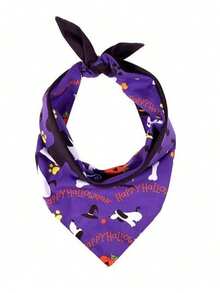 Halloween Pet Bandana, Candy Pumpkin Triangle Scarf, Suitable For Small Dogs And Cats, Applicable For Halloween, Day Of The Dead Holiday Party Decoration