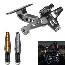 Soporte universal para placa de matrícula de motocicleta y 2 piezas de luces de señalización de giro para motocicleta, accesorios para motocross