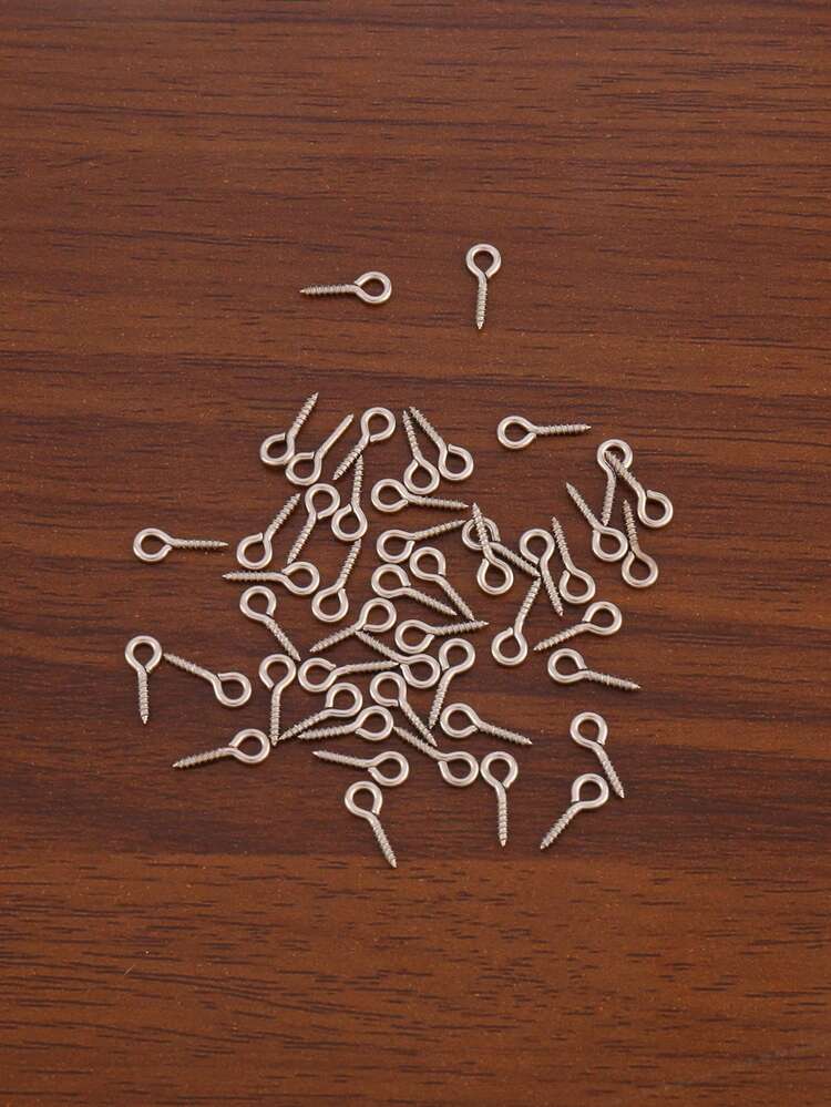 50 st/parti 10/12/17,5 mm 304 rostfritt stål små ögonstift passar gör-det-själv handgjorda material ögonstift krokar öljetter skruvgängade spännen krokar för smyckestillverkning hitta tillbehör - Fåröga spiralnål - Visa 2