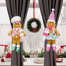 1pc Cute Gingerbread Man Window Curtain Clip, Christmas Party Decor, Indoor Decoration, Hotel/Shop Window Accessory Home Decor Christmas Decorations Room Decor Christmas Decorations Home