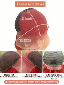 Peruca de renda reta de 28/30/32 polegadas 13x6, cabelo humano frontal vermelho quente, pré-arrancado, linha capilar natural