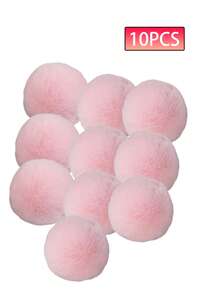 1/2/10pcs6cm Faux Fur Rabbit Plush Balls, 23 Colors, 2.36 Inch Pompoms With Elastic Band, Can Be Used As Decorations For Bags, Key Chains, Shoes, Scarves, Knitted Hats And Pendants, Suitable For Women And Girls