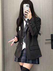 Women Lightweight Blazers - Black - View 6