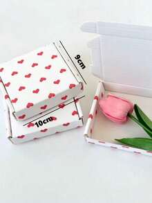 10Pcs Fashionable And Simple Color Printed Love Bow Airplane Box Packaging Box, Gift Accessory Packaging Box, Gift Packaging Box Express Box, Wedding And Holiday Gift Packaging Box, Suitable For Holiday Gift Giving And Daily Use, Suitable For Small Item Packaging, Accessories, Armor, Etc
