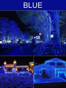 1pc Solar Powered LED String Lights, Length Options: 7m/12m/22m/32m (23ft/39ft/72ft/105ft), Solar Fairy Lights, 8 Flashing Modes, 50/100/200/300 LED Bulbs, Waterproof Outdoor Lighting String For Garden, Yard, Tree, Christmas, Wedding, RV, Halloween - IP65 Outdoor Solar Lights, Garden Lighting | Holiday Lighting | Christmas Lights | Solar Lights