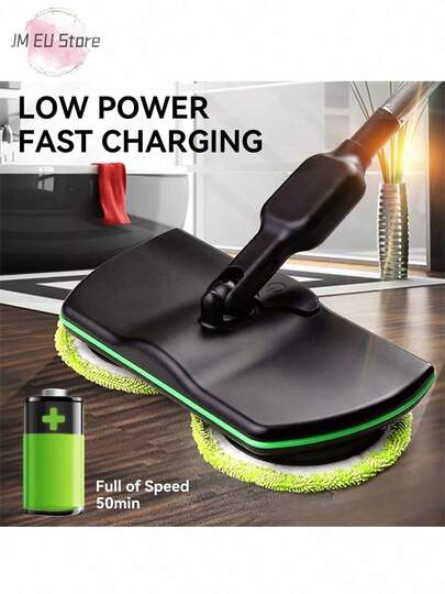 LIPETY Kabelloser elektrischer Mopp, elektrische Wischmopps für die Bodenreinigung, 180°-Schwenkfunktion für die Endreinigung, 50 Minuten Dauerbetrieb, leistungsstarker Akku, leichter wiederaufladbarer Mopp für die Reinigung von Hartholz-/Badezimmer-/Fliesenböden