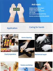 100 Stücke Einweg-Nitrilhandschuhe, chemikalienbeständig, puderfrei, latexfrei, nicht steril, für Köche, Maniküre, Labor, Mechaniker